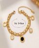 Picture of Stainless steel double layer chain bracelet with roman numerals design