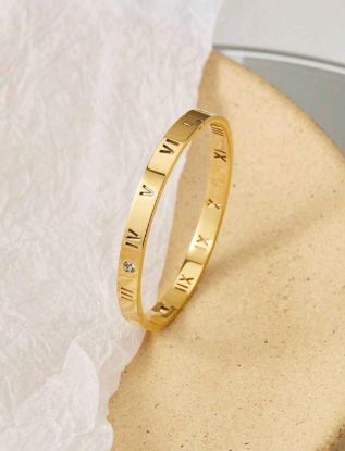 Picture of Roman Numeral Rhinestone Bangle 
